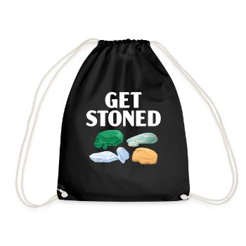 Get Stoned Geology Rockhound Rock Gathering - Drawstring Bag - black - Front