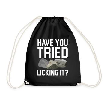 Have you tried licking him? Geology of Stein - Drawstring Bag - black - Front