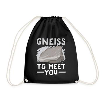 Gneiss to get to know Geology Stone collecting - Drawstring Bag - black - Front