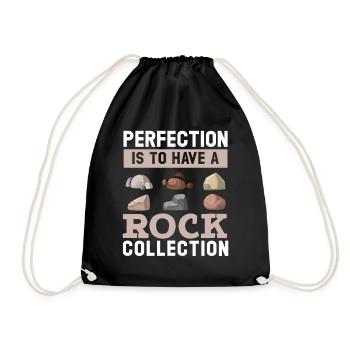 Perfection is having a stone collection - Drawstring Bag - black - Front