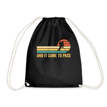 Funny Mormon Missionary LDS Ice Hockey - Drawstring Bag - black - Front