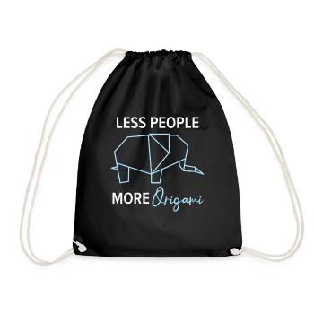 Moins de monde, plus de papier origami, ku japonais - Sac de sport léger - noir - Devant