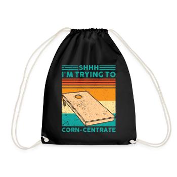 Lustiges Cornhole Corn Hole Retro - Turnbeutel - Schwarz - Vorne