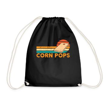Funny Cornhole Corn Hole Retro - Drawstring Bag - black - Front