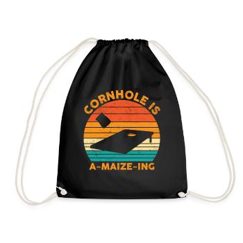Drôle de trou de maïs Trou de maïs rétro - Sac de sport léger - noir - Devant