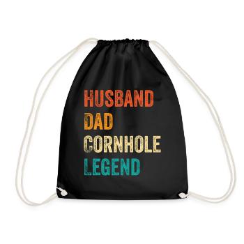Cornhole Corn Hole Retro - Drawstring Bag - black - Front