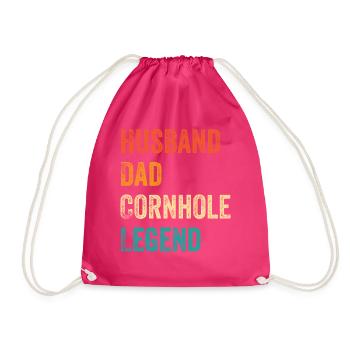 Cornhole Corn Hole Retro - Turnbeutel - Fuchsia - Vorne