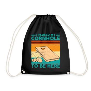 Funny Cornhole Corn Hole - Drawstring Bag - black - Front