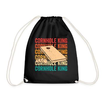 Cornhole Corn Hole Retro - Turnbeutel - Schwarz - Vorne