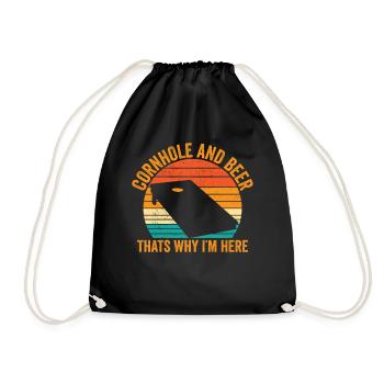 Lustiges Cornhole Retro - Turnbeutel - Schwarz - Vorne