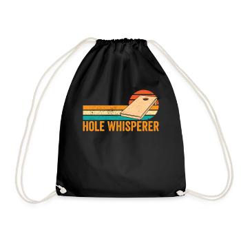 Funny Cornhole Corn Hole Retro - Drawstring Bag - black - Front