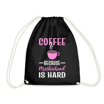Coffee and mother coffee addict - Drawstring Bag - black - Front
