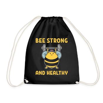 Bee Strong And Healthy Gewichtheber - Turnbeutel - Schwarz - Vorne