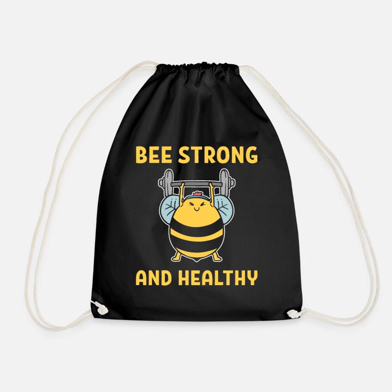 Bee Strong And Healthy Gewichtheber - Turnbeutel - Schwarz
