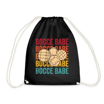 Funny Boccia Ball Retro - Drawstring Bag - black - Front