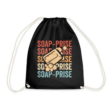 Funny soap making soap maker - Drawstring Bag - black - Front