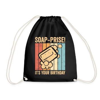 Funny soap making soap maker - Drawstring Bag - black - Front