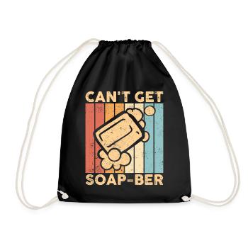 Funny soap making soap maker - Drawstring Bag - black - Front