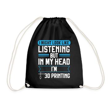 I'm listening, but in my head I'm at 3D-D - Drawstring Bag - black - Front