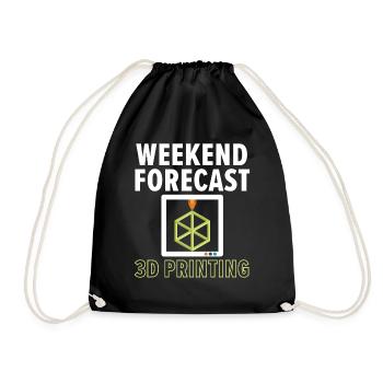 Weekend forecast: 100% chance of 3D printing - Drawstring Bag - black - Front
