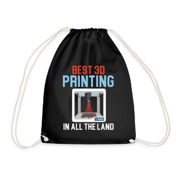 Best 3D printer in the whole country Machinist 3D Prin - Drawstring Bag - black - Front