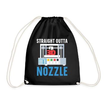 Straight from the Nozzle Machinist 3D Printing - Drawstring Bag - black - Front