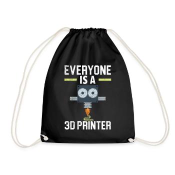 Everyone is a 3D printer, machinist, CNC programmer - Drawstring Bag - black - Front