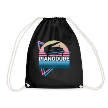 Piano Dude Clavier Piano Rétro - Sac de sport léger - noir - Devant