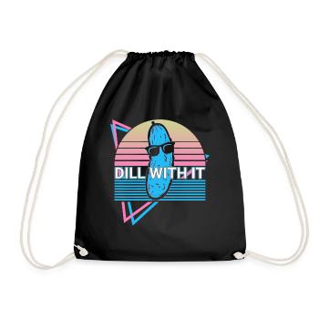 Funny Pickle Retro - Drawstring Bag - black - Front