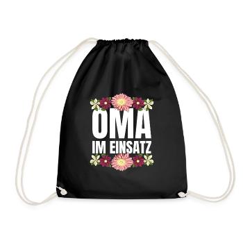 Oma im Einsatz - Turnbeutel - Schwarz - Vorne