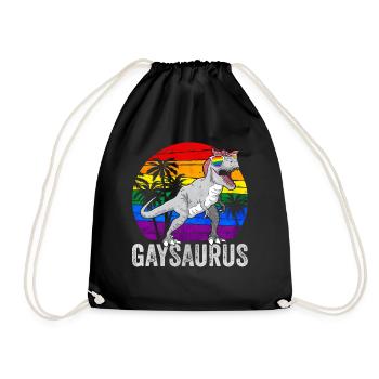 Gay Pride Drapeau arc-en-ciel Dinosaure Tr - Sac de sport léger - noir - Devant