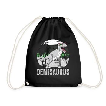 Demiromantic Pride Flag Dinosaur Trex LGBT - Drawstring Bag - black - Front