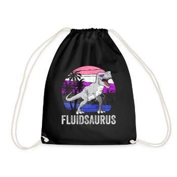 Genre Fluid Pride Flag Dinosaure Trex LGB - Sac de sport léger - noir - Devant