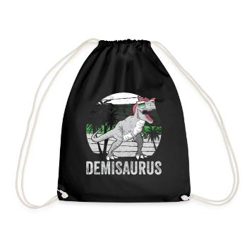 Demiromantic Pride Flag Dinosaur Trex LGBT - Drawstring Bag - black - Front