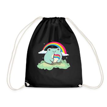 Pansexual Pride Pan Flag Mignon Grenouille Subtil - Sac de sport léger - noir - Devant
