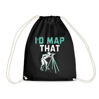 Je cartographierais le technicien terrestre Land Surve - Sac de sport léger - noir - Devant