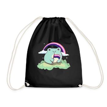 Genre Fluid Pride Flag Mignon Grenouille subtile LGB - Sac de sport léger - noir - Devant