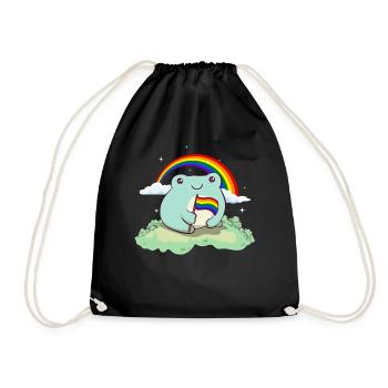 Gay Pride Rainbow Flag Mignonne Grenouille - Sac de sport léger - noir - Devant