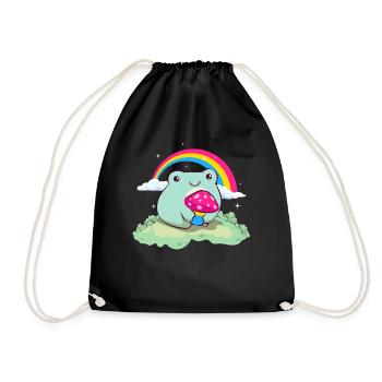 Pansexual Pride Pan Flag Cute Frog Mushroom Subtle - Turnbeutel - Schwarz - Vorne