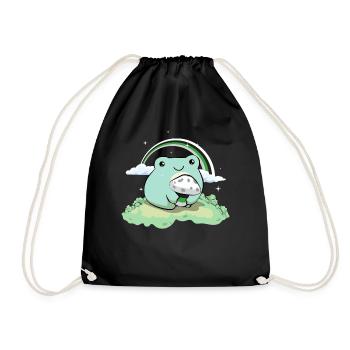 Demiromantique Pride Flag Mignon Grenouille Pi - Sac de sport léger - noir - Devant