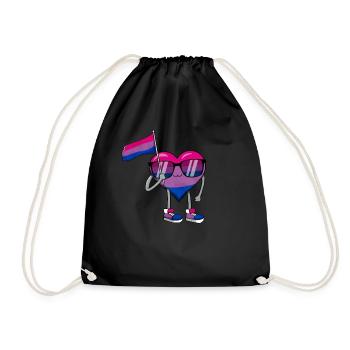Bi Pride Bisexual Flag Cœur Subtil LGBTQ - Sac de sport léger - noir - Devant
