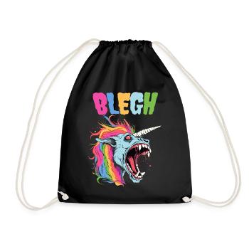 Live Laugh Blegh Blehgssed Heavy Metal Unicorn - Drawstring Bag - black - Front