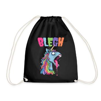 Live Laugh Blegh Blehgssed Heavy Metal Unicorn - Drawstring Bag - black - Front