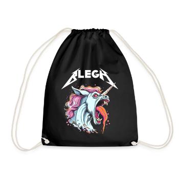 Live Laugh Blegh Blehgssed Heavy Metal Unicorn - Drawstring Bag - black - Front