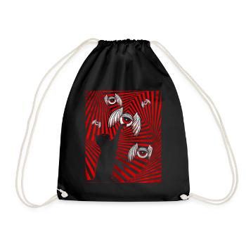 Esthétique bizarre Black Cat Eyeballs Wings - Sac de sport léger - noir - Devant