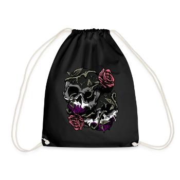 Asexual Pride Ace Flag Skull Roses Subtil LGBTQ - Sac de sport léger - noir - Devant