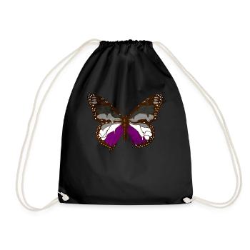 Asexual Pride Ace Flag Butterfly Subtil LG - Sac de sport léger - noir - Devant