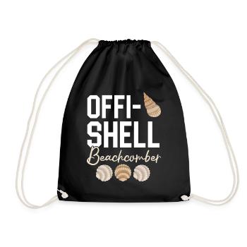 Seashell Beach Mop Seashell Beach Mopping - Drawstring Bag - black - Front