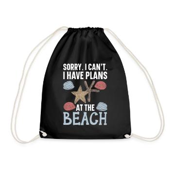 Fewer people, more shell-collecting beach combs St - Drawstring Bag - black - Front