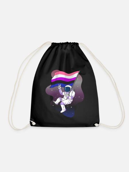 Gender Fluid Stolz Flagge Raum Astronaut Subtile - Turnbeutel - Schwarz
